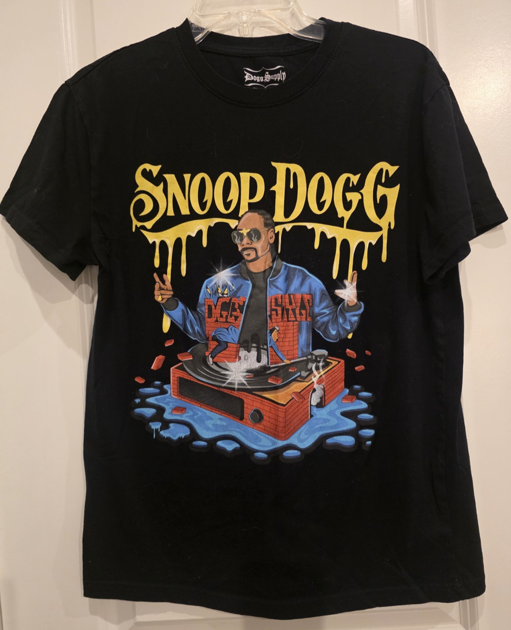 Dogg Supply T-Shirt Hip-Hop Men Small Black Graphic Rap DJ Streetwear West Coast